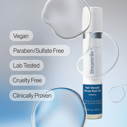 Dreamrile Advanced Hair Density Roll-On Serum 25 ml | 5% Saw Palmetto, 3% Rosemary, 1% Caffeine Herbasome & 3% Fenugreek | Scalp Serum for Reduced Hair Fall | Men & Women