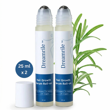 Dreamrile Advanced Hair Density Roll-On Serum 25 ml | 5% Saw Palmetto, 3% Rosemary, 1% Caffeine Herbasome & 3% Fenugreek | Scalp Serum for Reduced Hair Fall | Men & Women