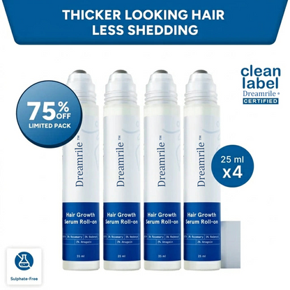 Dreamrile Advanced Hair Density Roll-On Serum 25 ml | 5% Saw Palmetto, 3% Rosemary, 1% Caffeine Herbasome & 3% Fenugreek | Scalp Serum for Reduced Hair Fall | Men & Women